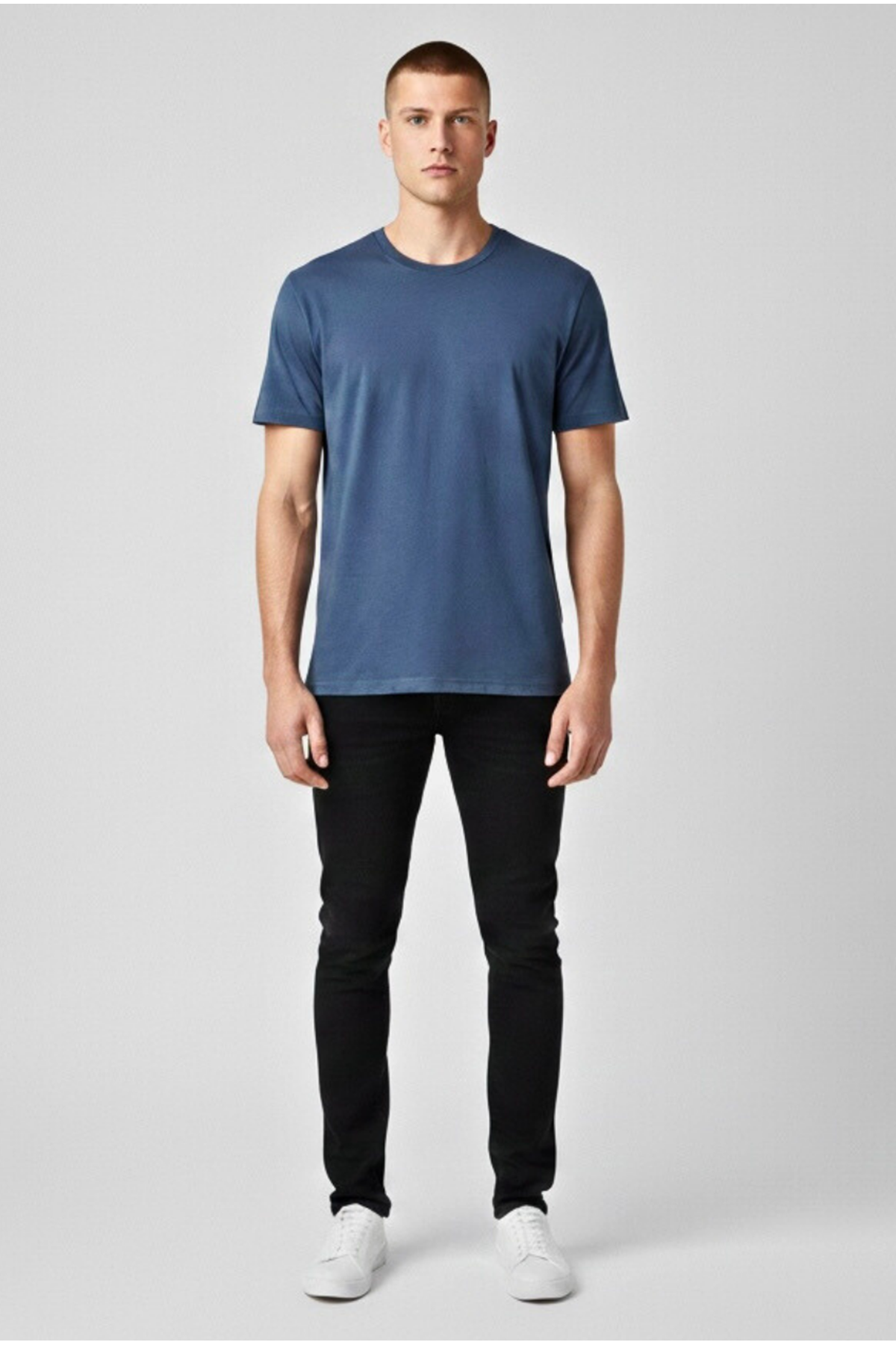 Erkek Mint  Regular Fit Yumuşak Doku Basic Modal Penye Tişört