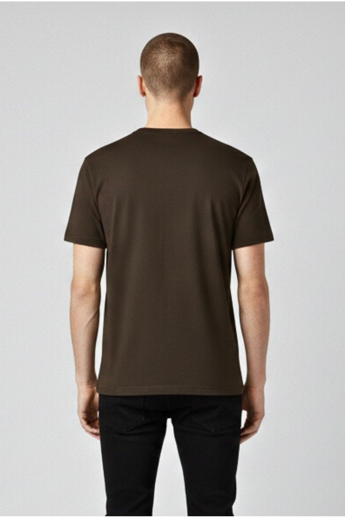 Erkek Kahve Regular Fit Yumuşak Doku Basic Modal Penye Tişört