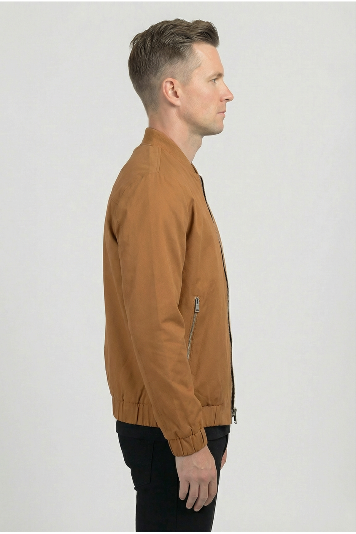 Erkek Regular Fit  Teknik Kumaş Mevsimlik Taba Pilot Mont  