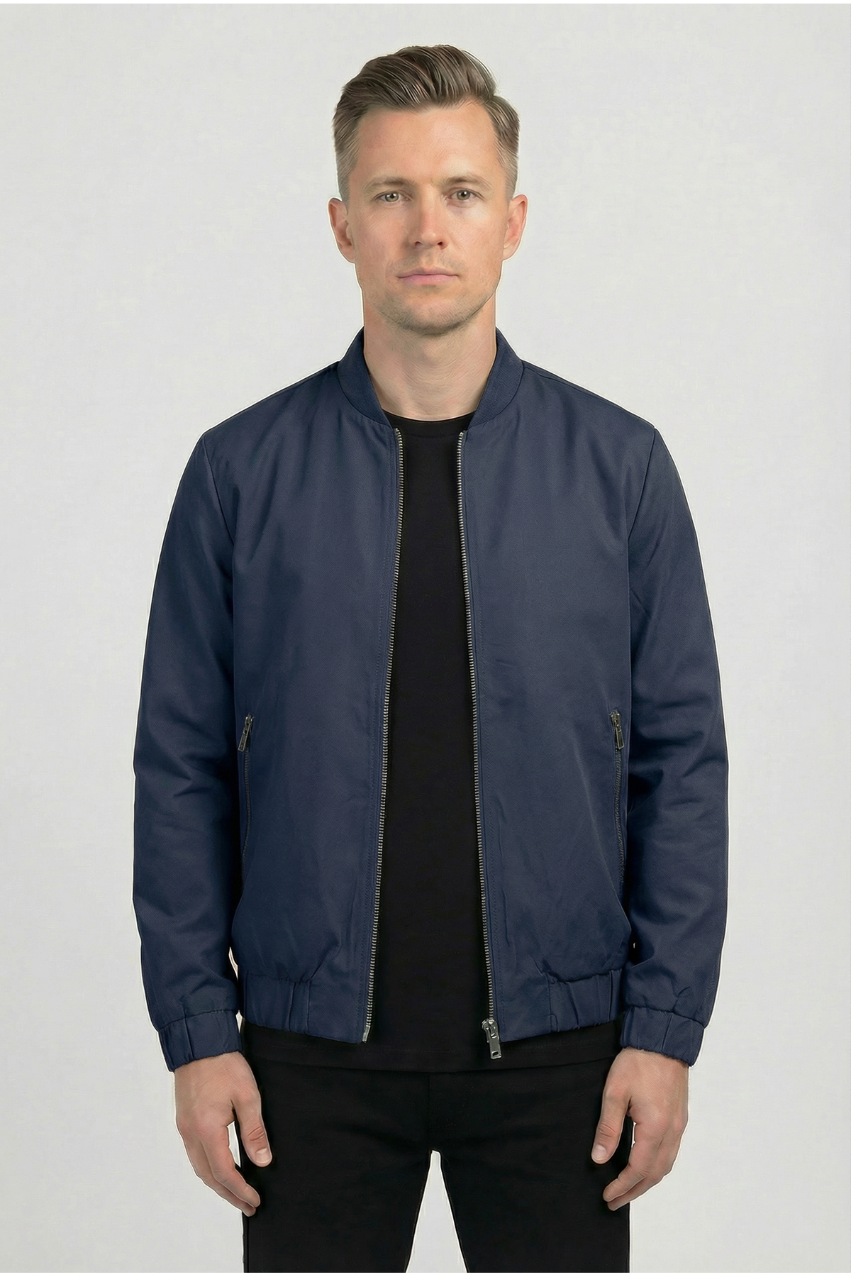 Erkek Regular Fit  Teknik Kumaş Mevsimlik Lacivert Pilot Mont