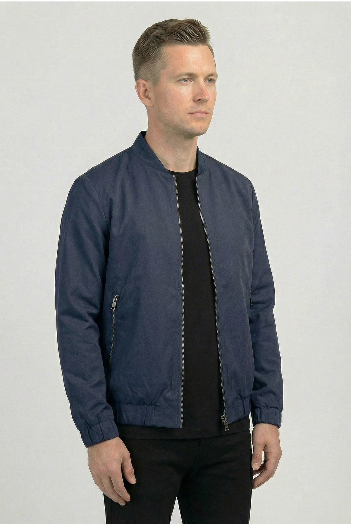Erkek Regular Fit  Teknik Kumaş Mevsimlik Lacivert Pilot Mont