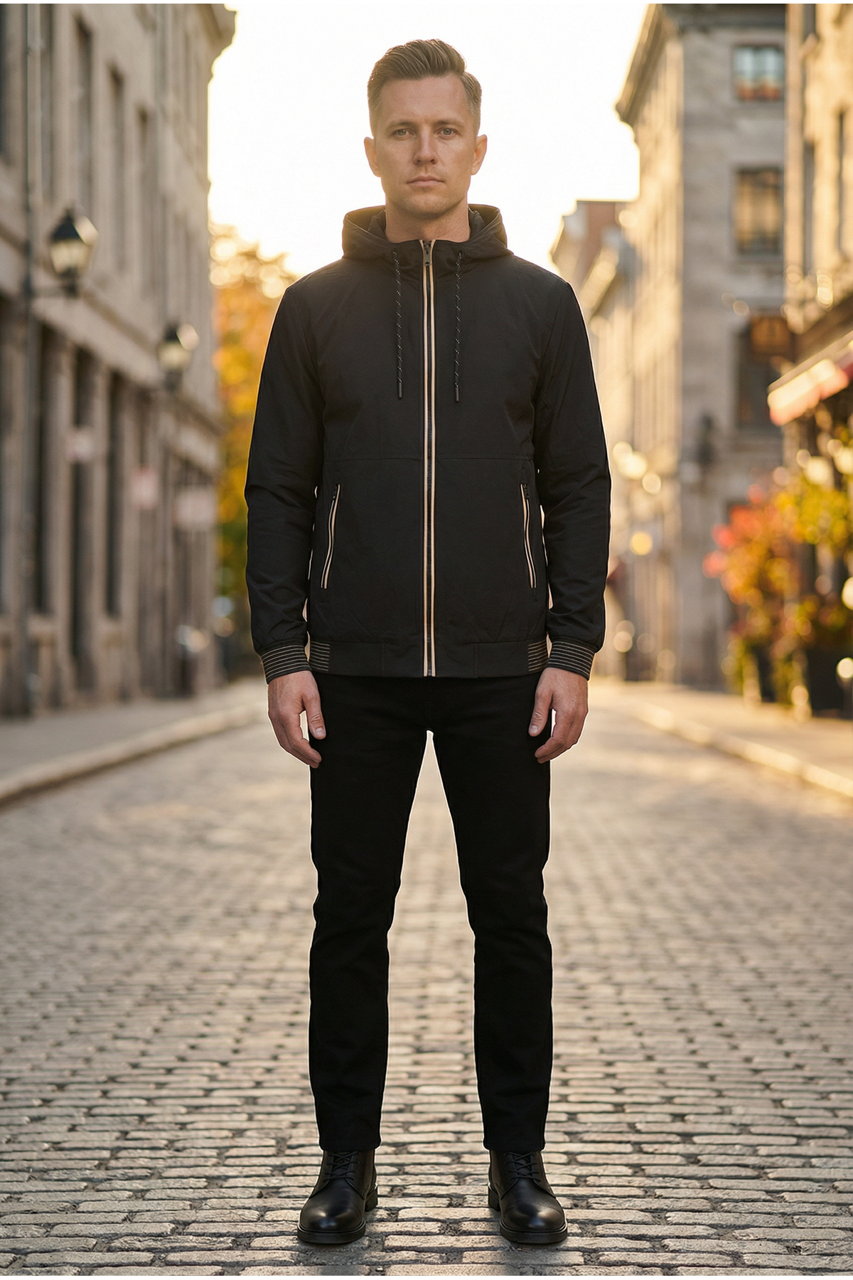 Мужская джинсовая куртка-бомбер оверсайз цвета хаки, стираная модель на молнии