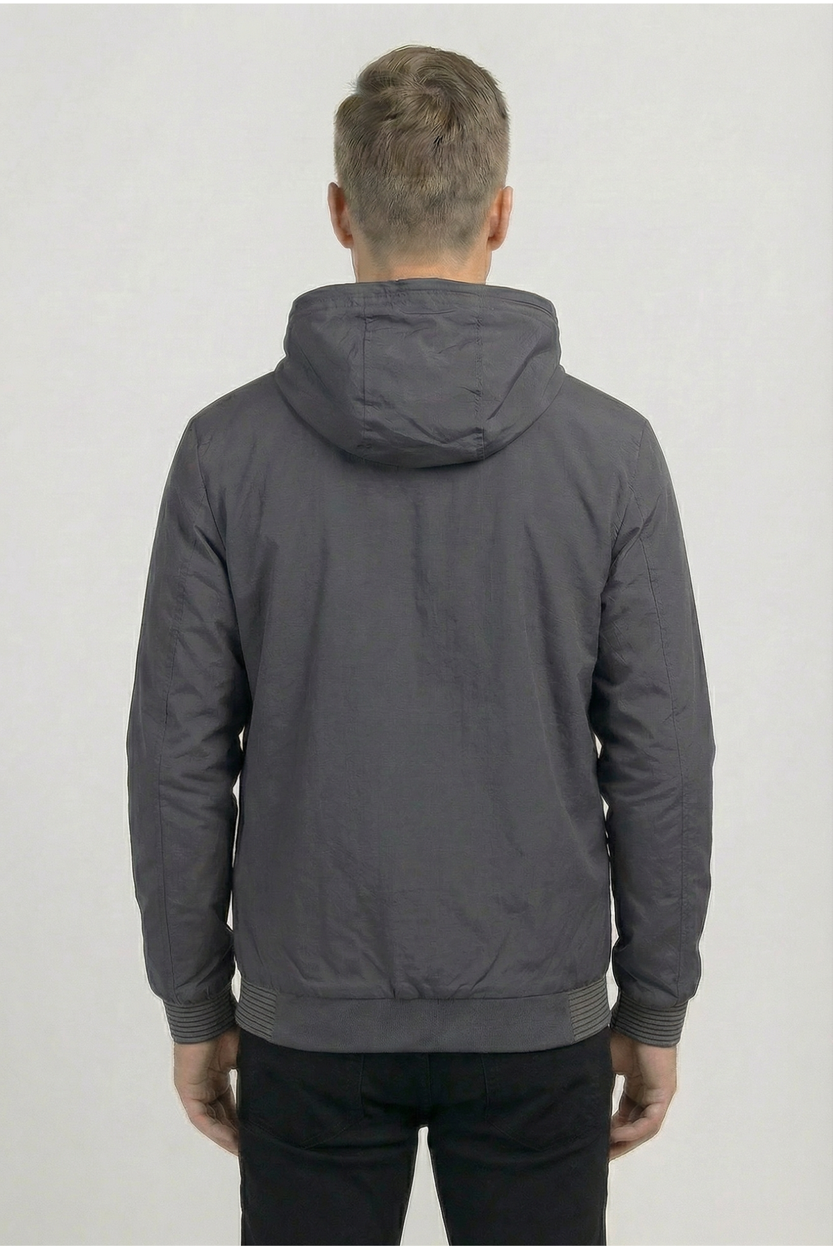 Мужская джинсовая куртка-бомбер оверсайз цвета хаки, стираная модель на молнии