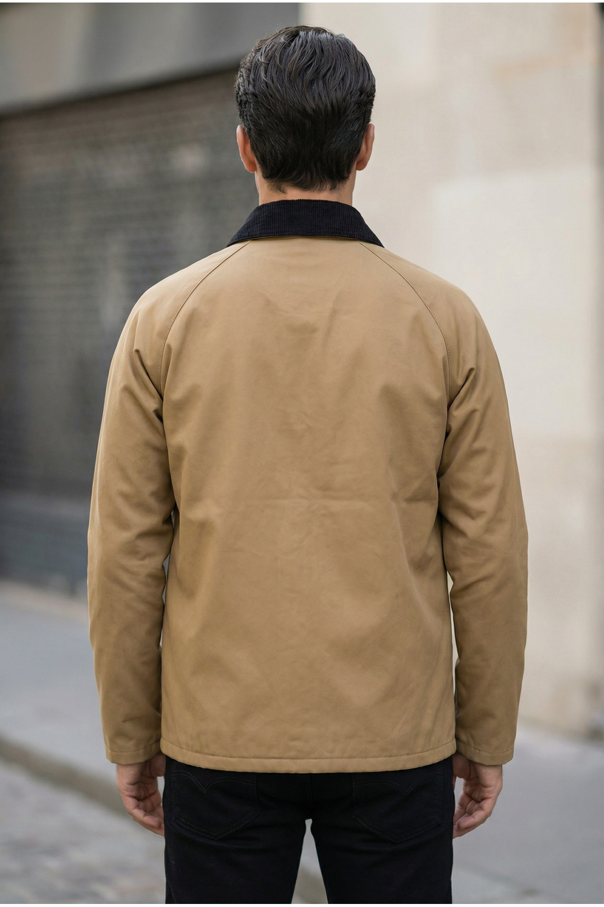 Erkek Regular Fit  Fermuarlı Çıtçıtlı Trench Camel Ceket