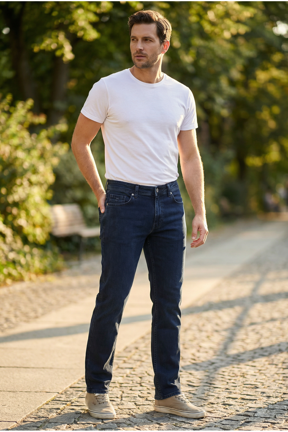 Мужские удобные брюки-карго светло-коричневого цвета