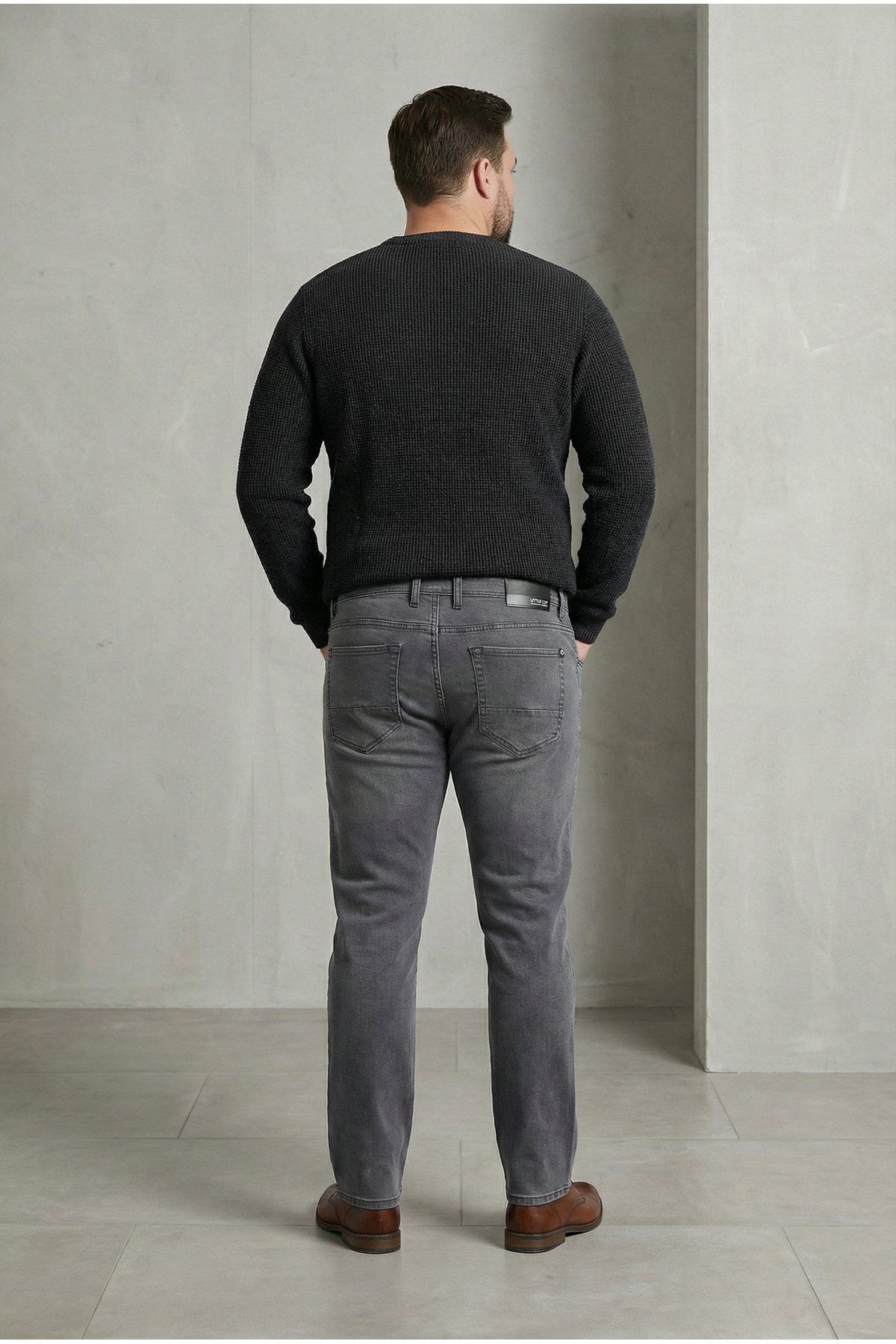  Erkek Likralı Esnek Mavi Antrasit Battal Kot Pantolon