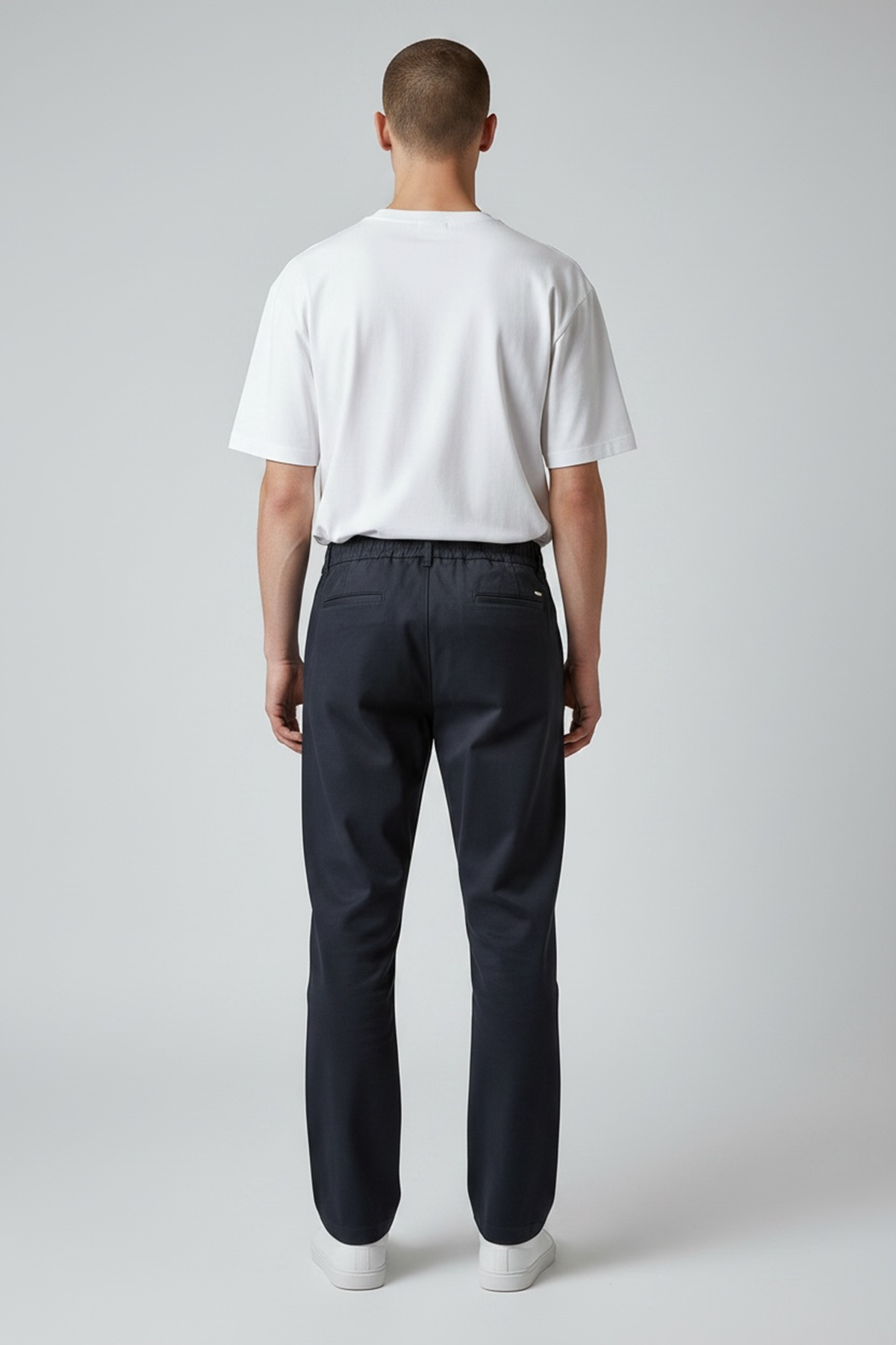  Erkek Lacivert Baggy Fit Rahat Kalıp Beli lastikli Pantolon 