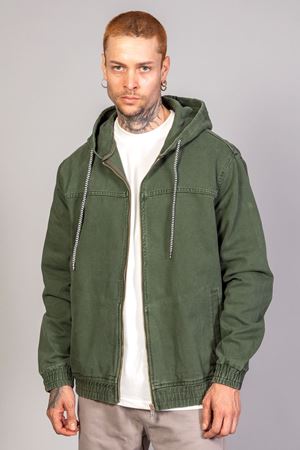 Erkek Kapüşonlu Oversize Marsıan Haki Kot Ceket