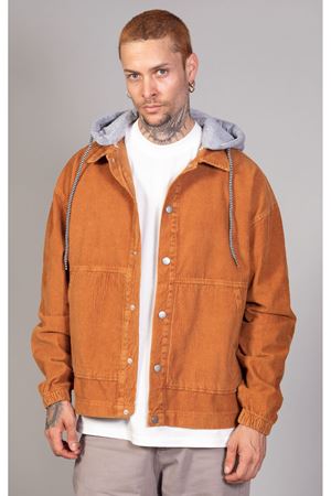 Мужская светло-коричневая джинсовая куртка оверсайз со съемным капюшоном