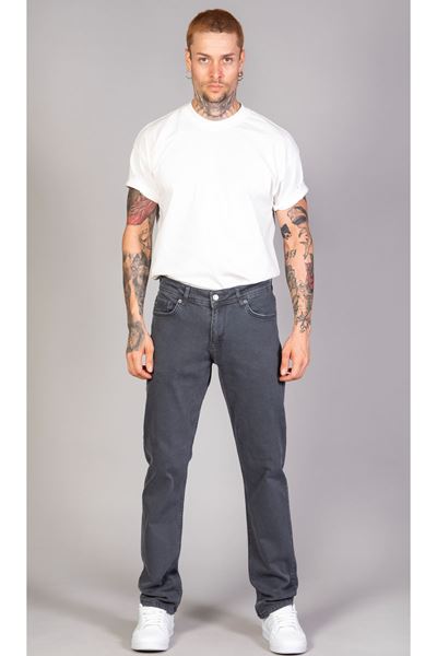Erkek Antrasit Klasik Kesim Pamuklu Esnek Jean Kot Denim Pantolon