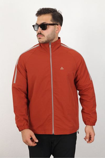 Erkek Relaxed Krinkıl Kumaş Baharlık & yağmurluk Kiremit Ceket