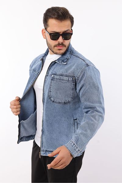 Мужская джинсовая куртка-бомбер оверсайз цвета хаки, стираная модель на молнии