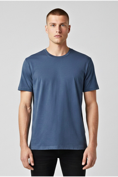 Erkek Mint  Regular Fit Yumuşak Doku Basic Modal Penye Tişört