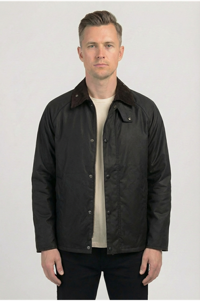 Erkek Regular Fit  Fermuarlı Çıtçıtlı Trench Siyah Ceket