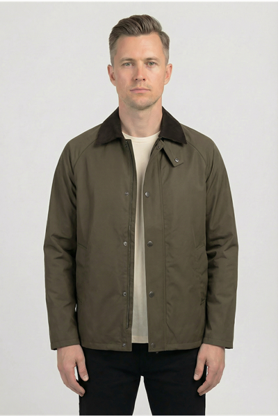 Erkek Regular Fit  Fermuarlı Çıtçıtlı Trench Haki Ceket 