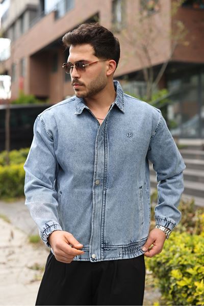 Мужская джинсовая куртка-бомбер оверсайз цвета хаки, стираная модель на молнии