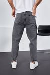 Erkek Antrasit Baggy Fit Rahat Kalıp Paçası Lastikli Ve Cırtlı Pantolon