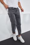  Erkek Antrasit Baggy Fit Rahat Kalıp Paçası Lastikli Ve Cırtlı Pantolon