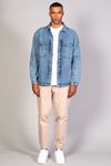Erkek Gömlek Model Oversize Denim Açık Mavi Ceket 