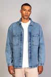 Erkek Gömlek Model Oversize Denim Açık Mavi Ceket 