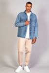Erkek Gömlek Model Oversize Denim Açık Mavi Ceket 