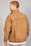 Oversize Taba Yıkamalı Modelli Erkek Fermuarlı Bomber Kot Ceket 