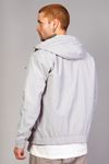 Erkek Açık Gri Kapüşonlu Krinkıl Hafif Baharlık Ceket 