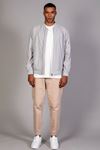 Gri Regular Fit /Krinkıl Kumaş Mevsimlik Pilot  Erkek Ceket 