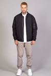 Siyah Regular Fit /Krinkıl Kumaş İçi Kapitone Pilot Erkek Ceket (İlkbahar-Sonbahar-Kış)