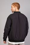 Siyah Regular Fit /Krinkıl Kumaş İçi Kapitone Pilot Erkek Ceket (İlkbahar-Sonbahar-Kış)