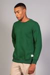  Erkek Yumuşacık Kumaşlı Regular Fit Yuvarlak Yakalı Kesik Yeşil Sweatshirt 