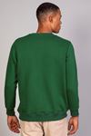  Erkek Yumuşacık Kumaşlı Regular Fit Yuvarlak Yakalı Kesik Yeşil Sweatshirt 