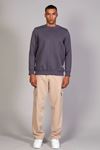  Erkek Yumuşacık Kumaşlı Regular Fit Yuvarlak Yakalı Kesik Antrasit Sweatshirt