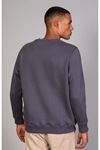  Erkek Yumuşacık Kumaşlı Regular Fit Yuvarlak Yakalı Kesik Antrasit Sweatshirt
