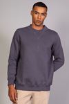  Erkek Yumuşacık Kumaşlı Regular Fit Yuvarlak Yakalı Antrasit Sweatshirt