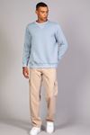  Erkek Yumuşacık Kumaşlı Regular Fit Yuvarlak Yakalı Mavi Sweatshirt