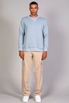  Erkek Yumuşacık Kumaşlı Regular Fit Yuvarlak Yakalı Mavi Sweatshirt