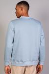  Erkek Yumuşacık Kumaşlı Regular Fit Yuvarlak Yakalı Mavi Sweatshirt