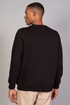  Erkek Yumuşacık Kumaşlı Regular Fit Yuvarlak Yakalı Siyah Sweatshirt 
