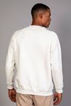  Erkek Yumuşacık Kumaşlı Regular Fit Yuvarlak Yakalı Yan Fitilli Ekru Sweatshirt 