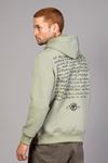  Erkek Regular Fit Kanguru Cep Baskılı Kapüşonlu Su Yeşili Sweatshirt 