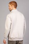  Erkek Regular Fit Fermuarlı Baskılı Gri Sweatshirt 