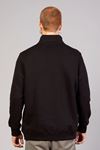  Erkek Regular Fit Yarım Fermuarlı Dik Yaka Siyah Sweatshirt 