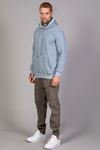  Erkek Regular Fit Kanguru Cepli Kapüşonlu Mavi Sweatshirt