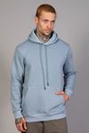  Erkek Regular Fit Kanguru Cepli Kapüşonlu Mavi Sweatshirt