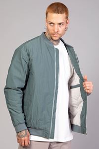 Su Yeşili Regular Fit /Krinkıl Kumaş İçi Kapitone Pilot Erkek Ceket (İlkbahar-Sonbahar-Kış)