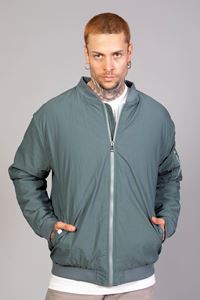 Su Yeşili Regular Fit /Krinkıl Kumaş İçi Kapitone Pilot Erkek Ceket (İlkbahar-Sonbahar-Kış)