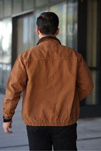 Erkek Relaxed Canvas Camel Ceket