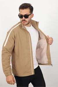 Erkek Relaxed Krinkıl Kumaş Baharlık & yağmurluk Vizon Ceket