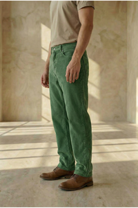  Erkek  Baggy Fit Rahat Kalıp Kadife Haki Pantolon